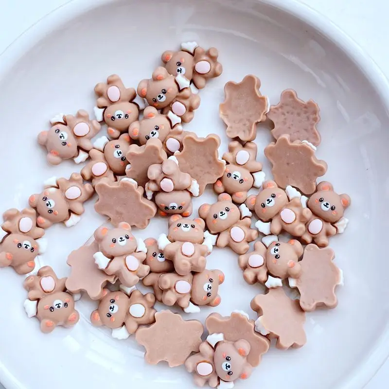 30pcs 3D Resin Nail Charms Cartoon animal Little Flying Bear Star Nail Parts Accessories Kawaii DIY Nail Art Decoration