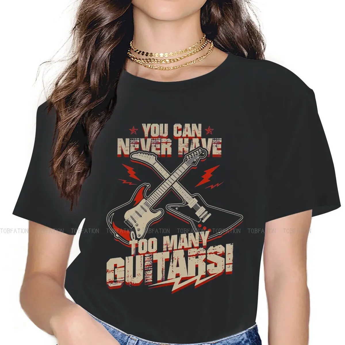 Bass Guitar Rock Music Women T Shirt You Can Never Have Too Many Guitars  Female Tops Graphic Kawaii Tees Ladies Cotton Tshirt