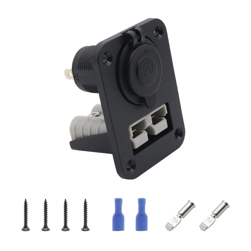 U90C 12V 24V Car Charging Adapter for Car Flush Mounted 15A Charging Socket for Anderson Connector with Dust Cover and Screws