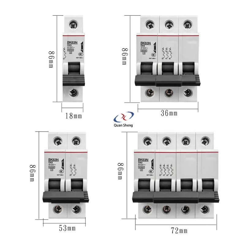 NEW Original small circuit breaker air switch high quality BK63N 2P 1/2/3/4/6/10/16/20/25/32/40/50/63A