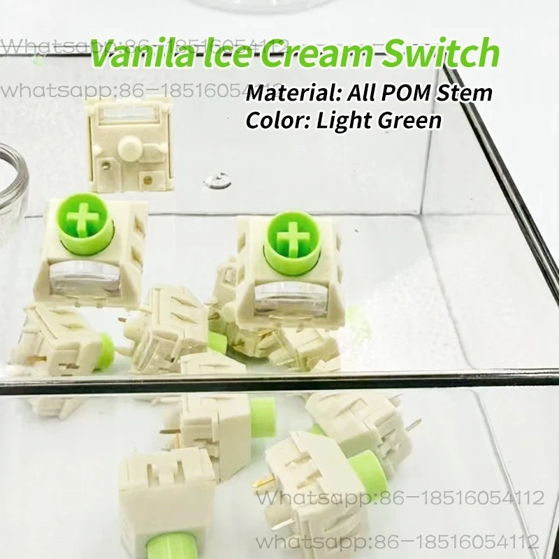 Box Vanilla Ice Cream Keyboard Switch 5Pins Linear Mechanical Keyboard Switches 38g Factory Lubrication Rapid Silver