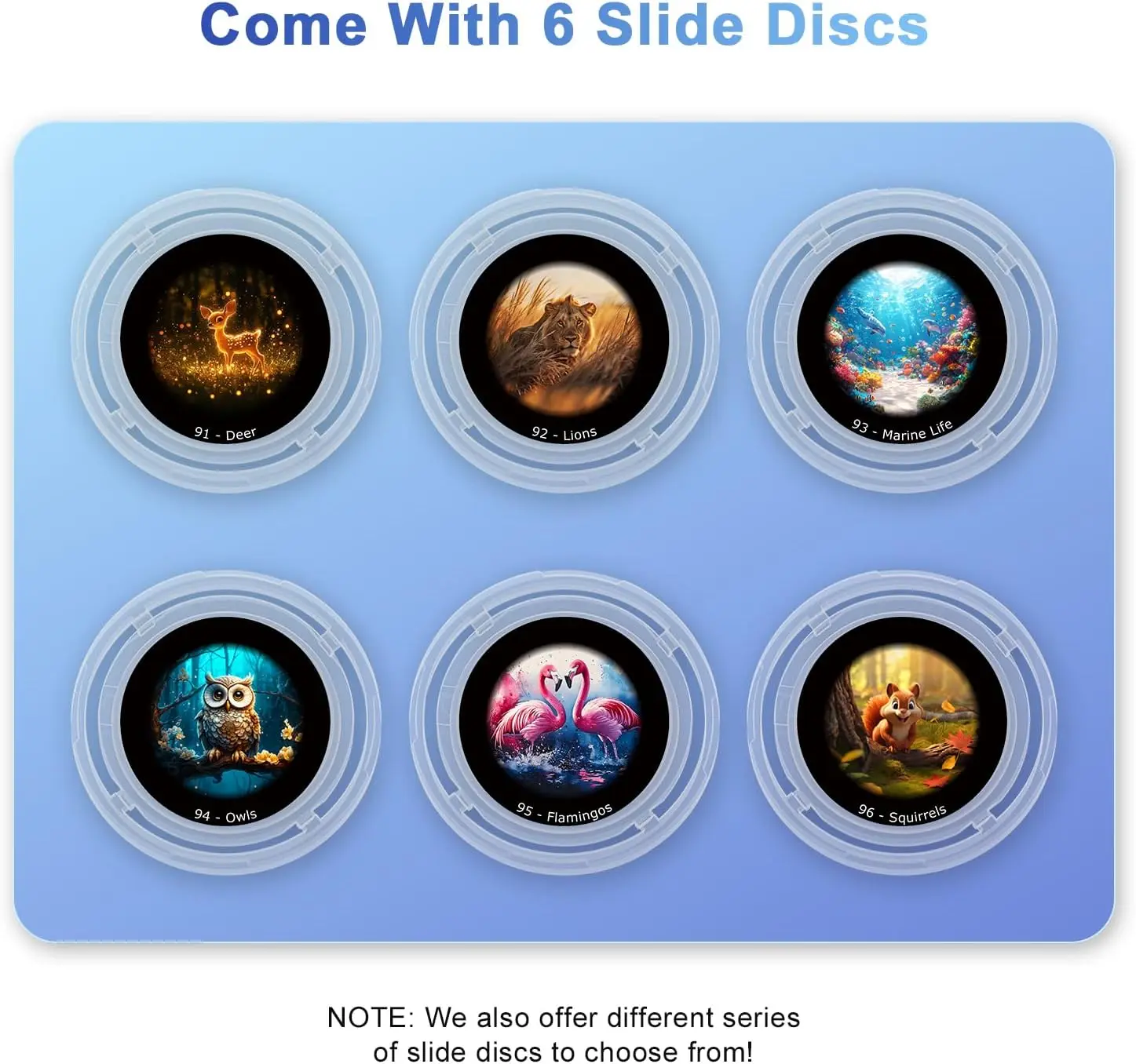Galaxy Star Projector Disc Realistic Animal Pattern Film Disc 4K HD Ceiling Projection Disc - 6 Pack (Projector Not Included) image 4