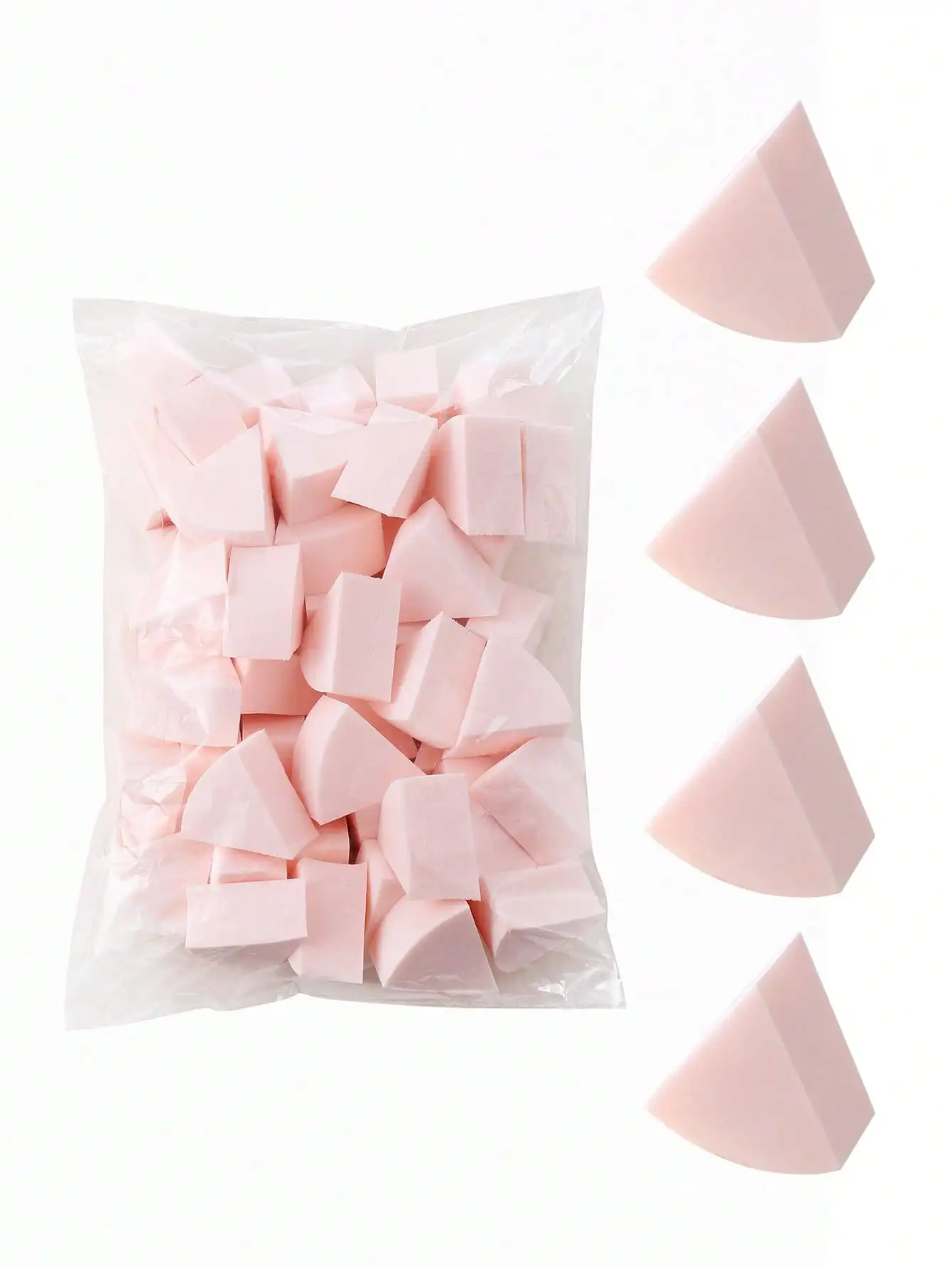50PCS Fan Shaped Makeup Puff Makeup Sponge,Suitable for Powder Concealer, makeup applicator Powder Puff Beauty tools