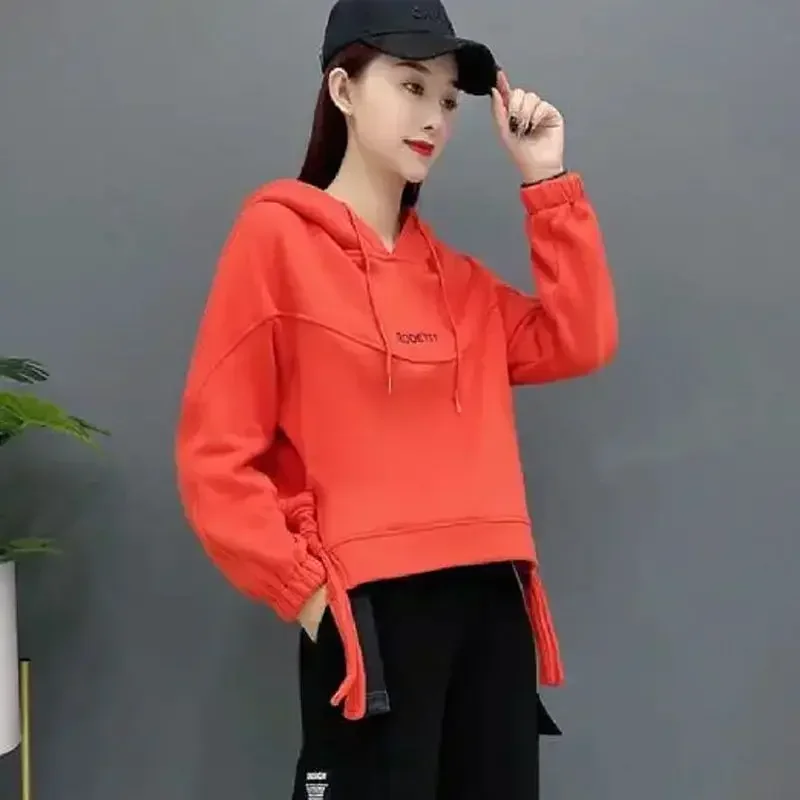 Cotton Warm Cold Hoodies Autumn and Winter Hooded Sweatshirt for Women Thick Woman Tops Plain High Quality Xxl Korean Fashion M