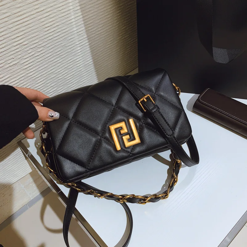 

​ Роскошная стеганая сумка с небольшим ароматом 2025 — квадратный кошелек с ремешком-цепочкой, женская элегантная сумка через плечо, ретро-шик ​