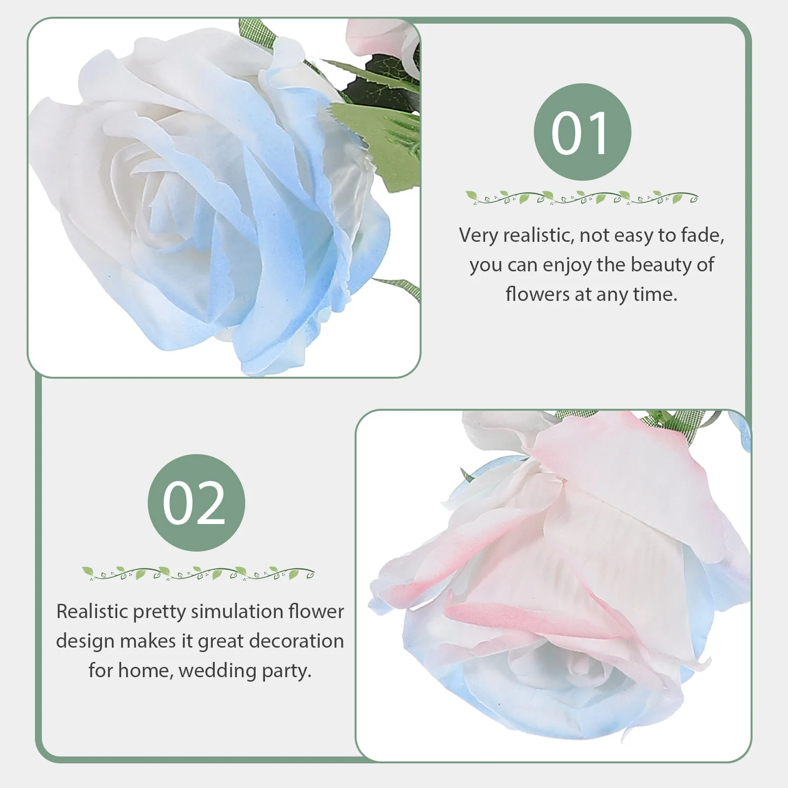 

2pcs Realistic Artificial Flower Bouquet Faux Wedding Decoration Bridal Centerpiece Fake Floral Ornament For Home Office Kitchen