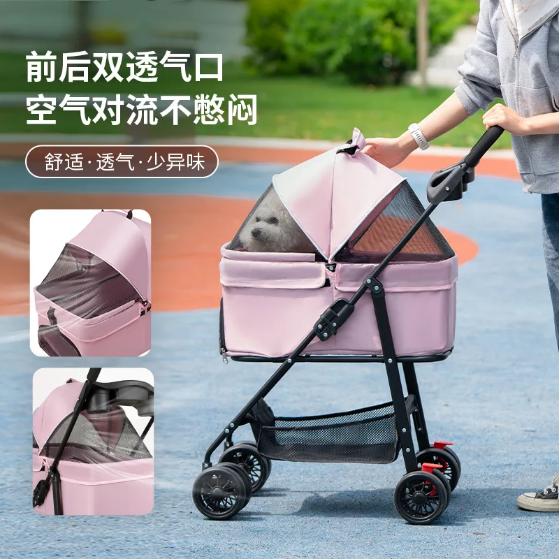 Pet Cat and Dog Cart Lightweight Foldable Handcart Small Pet Cart Dining Plate Pet Cart