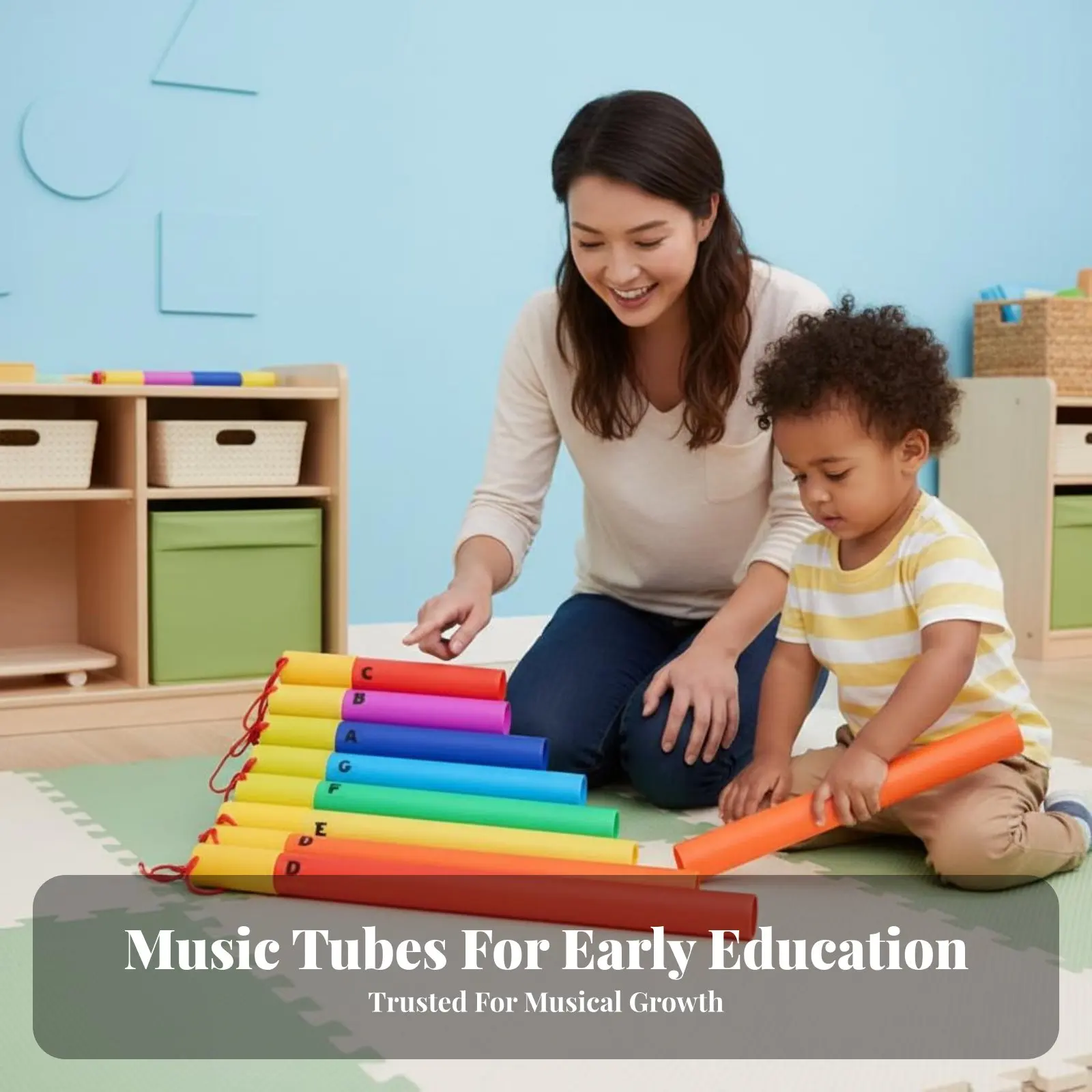 8 Pieces 8-Note Diatonic Sound Rainbow Colored 8-Tone Diatonic Sound Pipe Set Aptitude Development Interactive Play