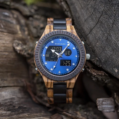 Imagen 1 del producto Reloj Clearanced BOBOBIRD, reloj de pulsera de cuarzo de madera con diseño para hombres, buen valor para relojes de dinero, regalos ecológicos, caja misteriosa, envíos al azar
