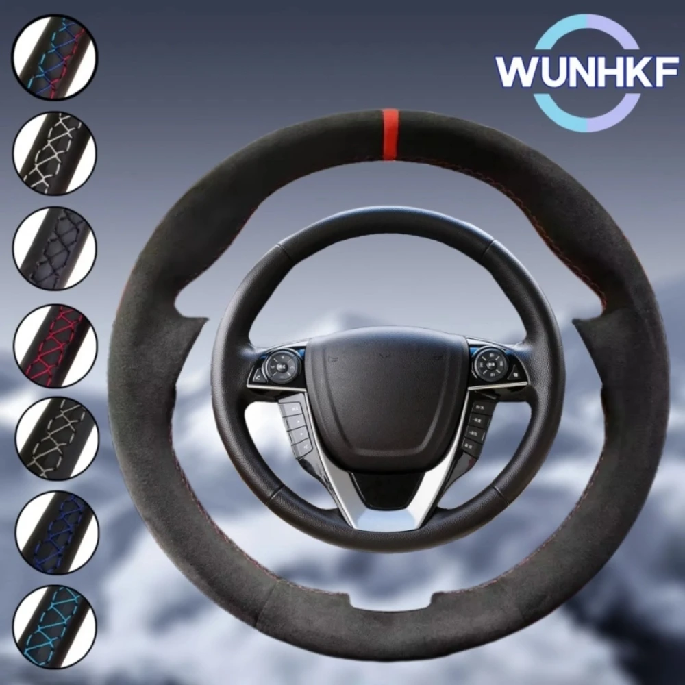 Custom Black Car Steering Wheel Braid Cover For BYD Song Tang Qin Han Yuan SS Breathable Suede Leather Steering Wrap Accessories