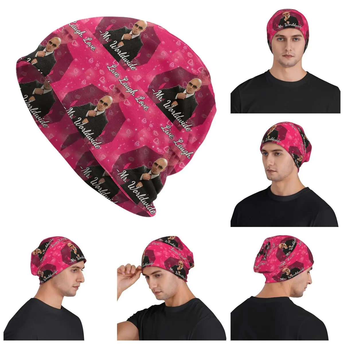 Mr Worldwide Live Laugh Love Skullies Beanies Hats Warm Autumn Winter Outdoor Cap Knitted Bonnet Caps for Men Women Adult