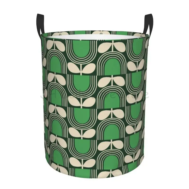 Custom Orla Kiely Multi Stem Flowers Laundry Basket Collapsible Scandinavian Toy Clothes Laundry Hamper Storage Bin for Kids