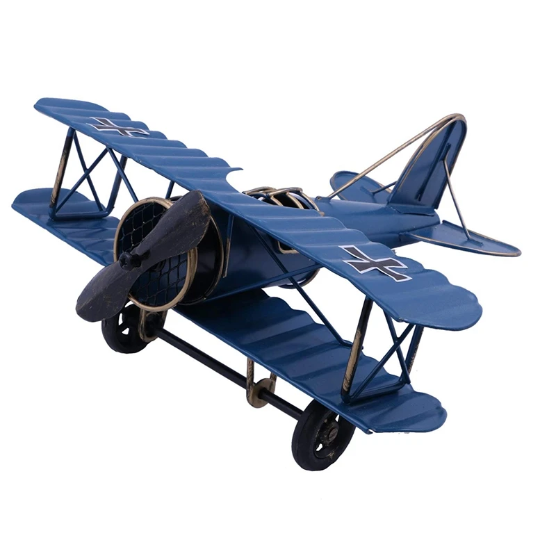 Retro Iron Aircraft Handicraft ,Metal Biplane Aircraft Models Home Decor