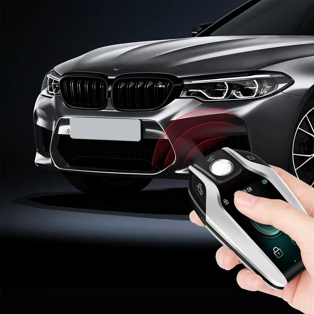 مفتاح سيارة LCD ذكي مع جهاز إنذار سيارة عالمي مضاد للسقوط Obd عن بعد لسيارات BMW Toyota Hyundai Lexus Nissan مفاتيح السيارة العالمية