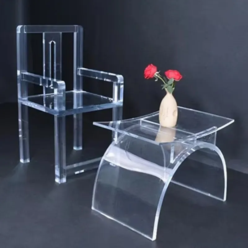 Modern Simple Nordic Style Transparent Acrylic Chair Furniture Accessories Plexiglass