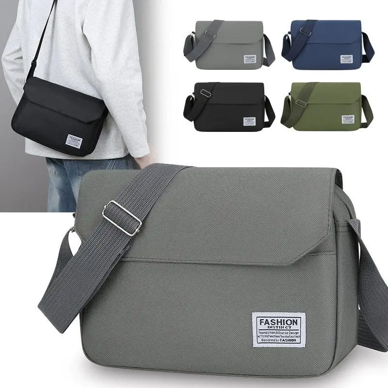 Fashionable Canvas Men's Crossbody Bag Large Capacity Casual Sports Backpack Single Shoulder Bag Stylish Horizontal Model