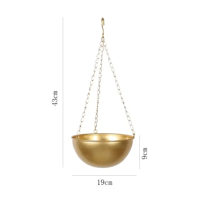 Hanging Basket Flowerpot Ironwork Large Chlorophytum Comosum Green Plants Hang Semi-circular Flower Vase Courtyard Decoration