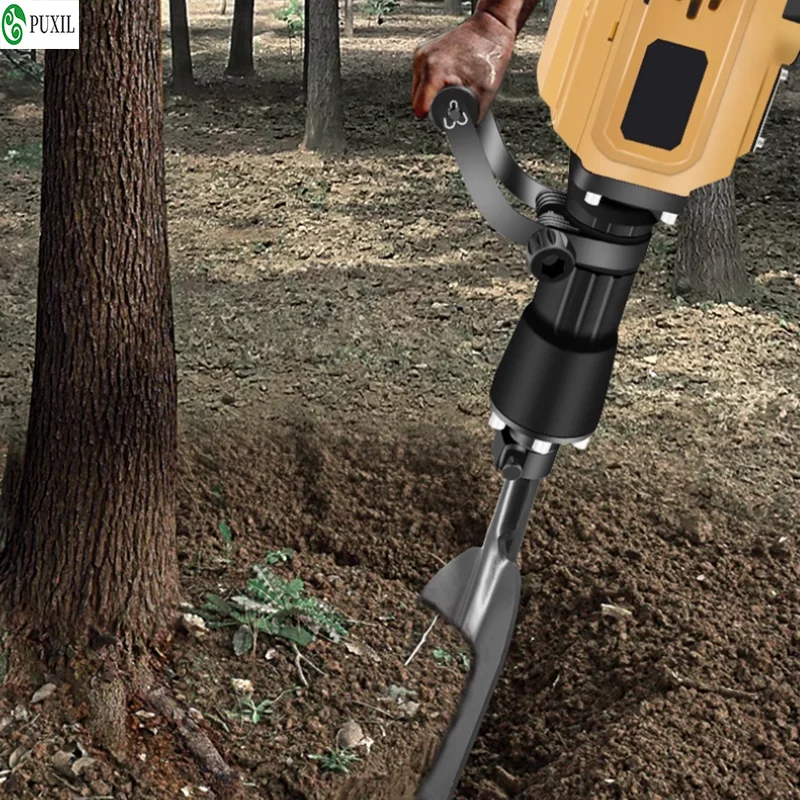 

Электрический экскаватор для деревьев, машина для траншей и сравнения камней, дробилка для бетона, многофункциональная электрическая кирка