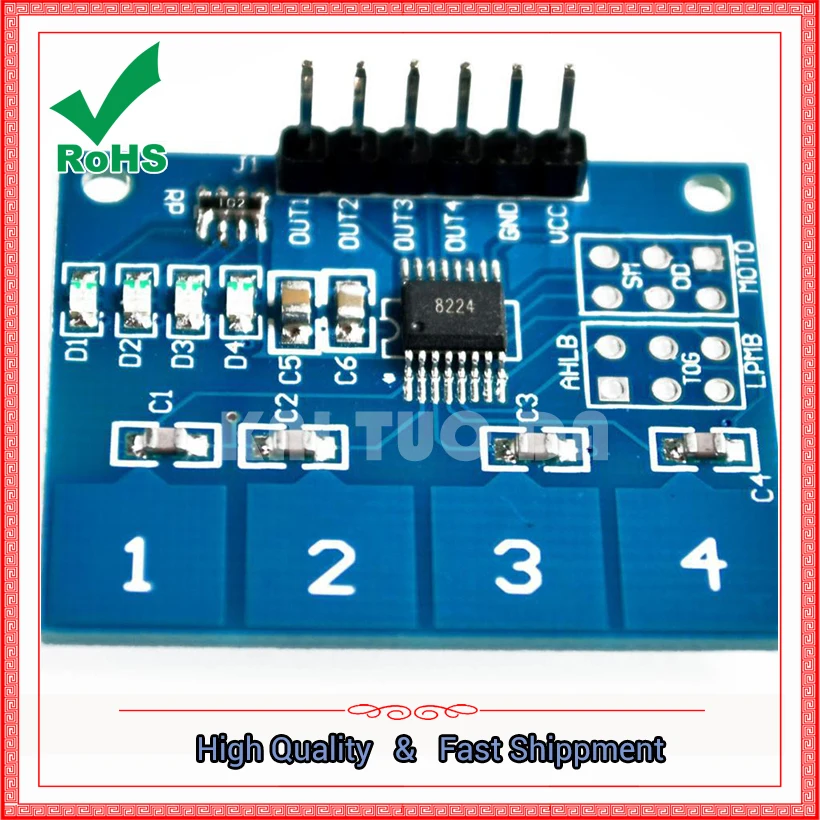 TTP224 4-channel Capacitive Touch Switch Digital Touch Sensor Module Board