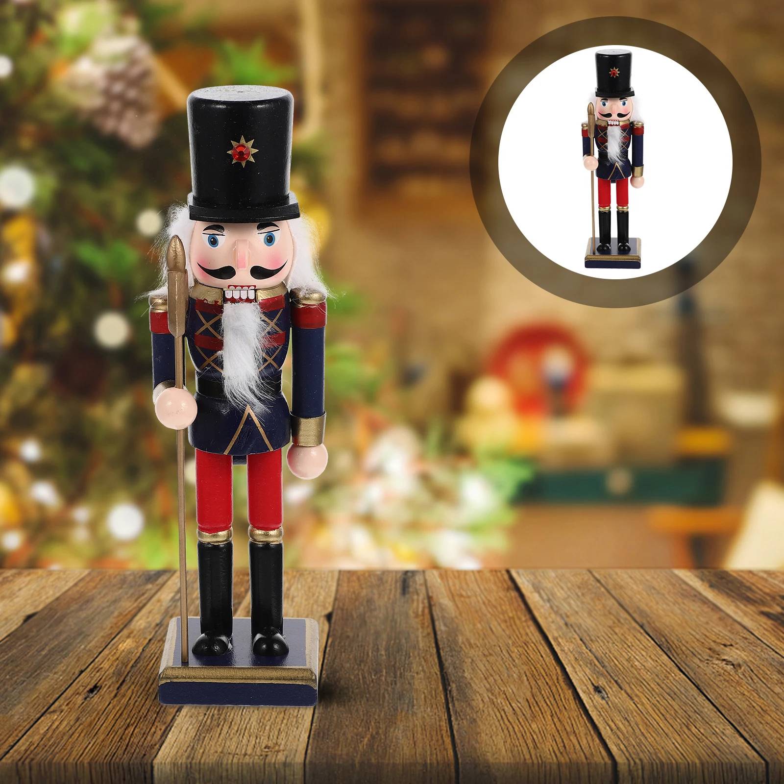 

Home Decor Nutcracker Soldier Statue Fairy Figure Wood Festival Classic Decoration Man