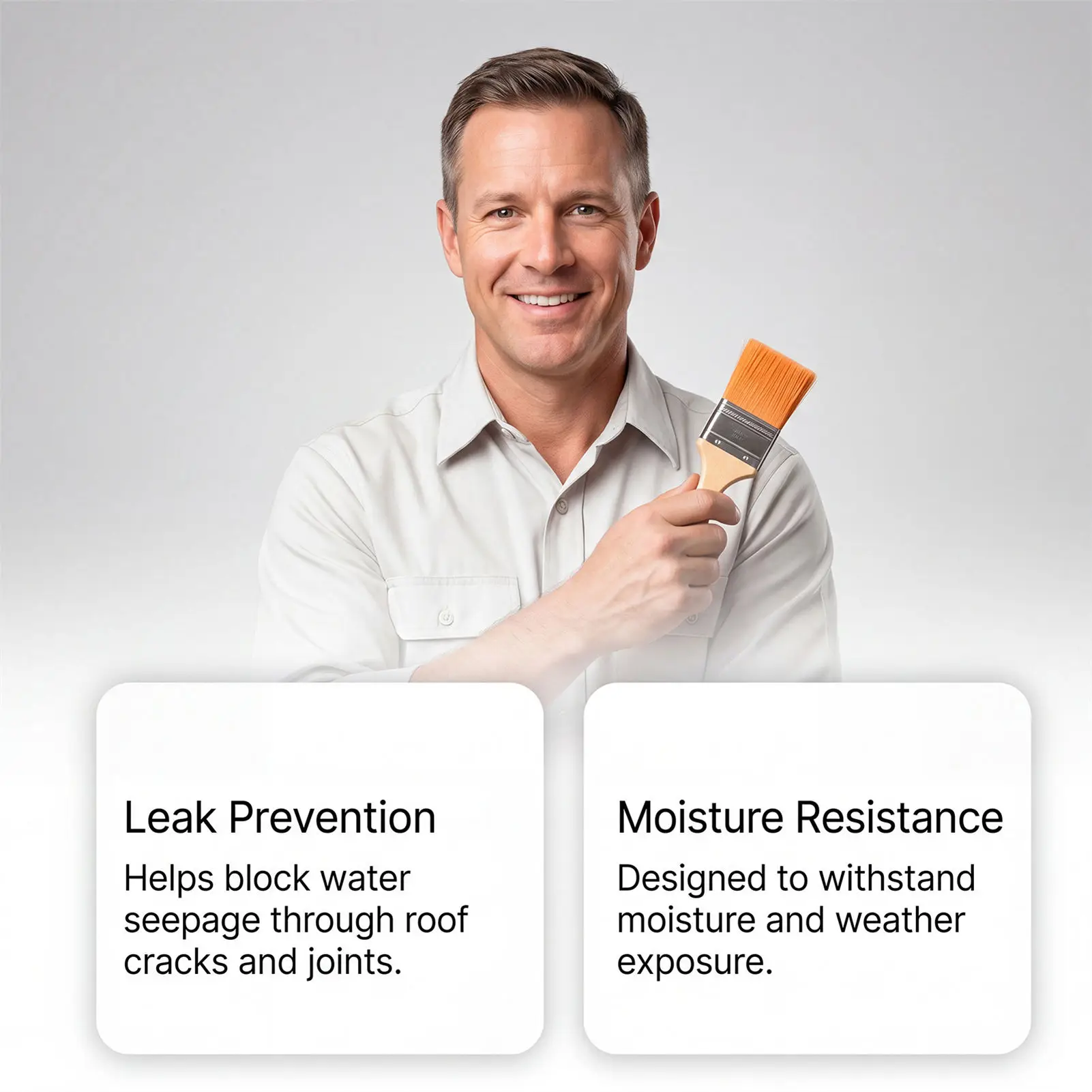 Roof Waterproof Sealant Water Based Polymer Leak Repair Coating, Anti Moisture Flexible Crack Filler for Roofs Balconies Window
