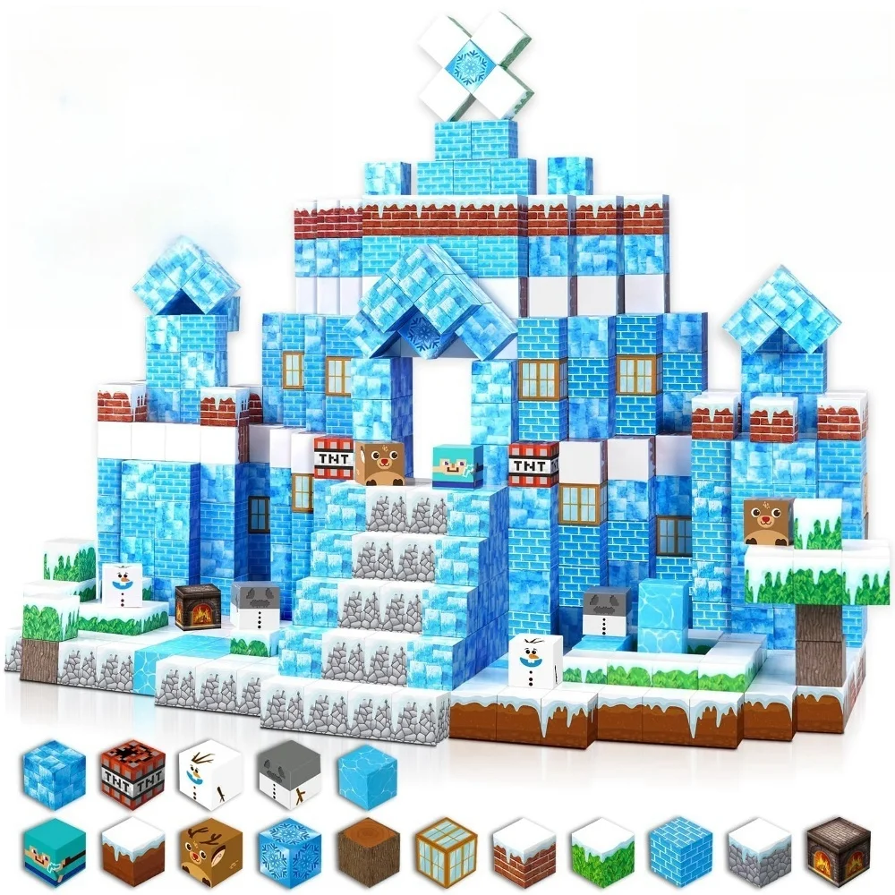 Magnetyczne klocki DIY - Zbuduj swój magnetyczny świat, magnetyczne zabawki edukacyjne STEM dla dzieci, prezenty na urodziny, Boże Narodzenie, Halloween