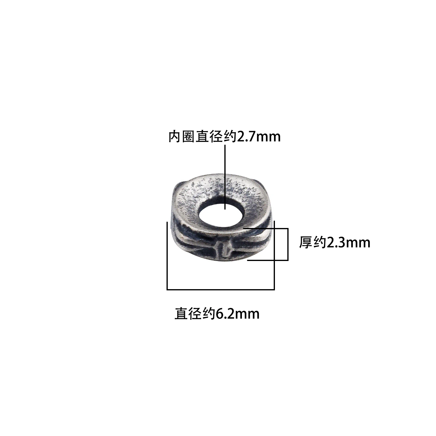 S925 pure silver, square shape, irregular stripes, thin sheet, DIY braided string bead bracelet accessory