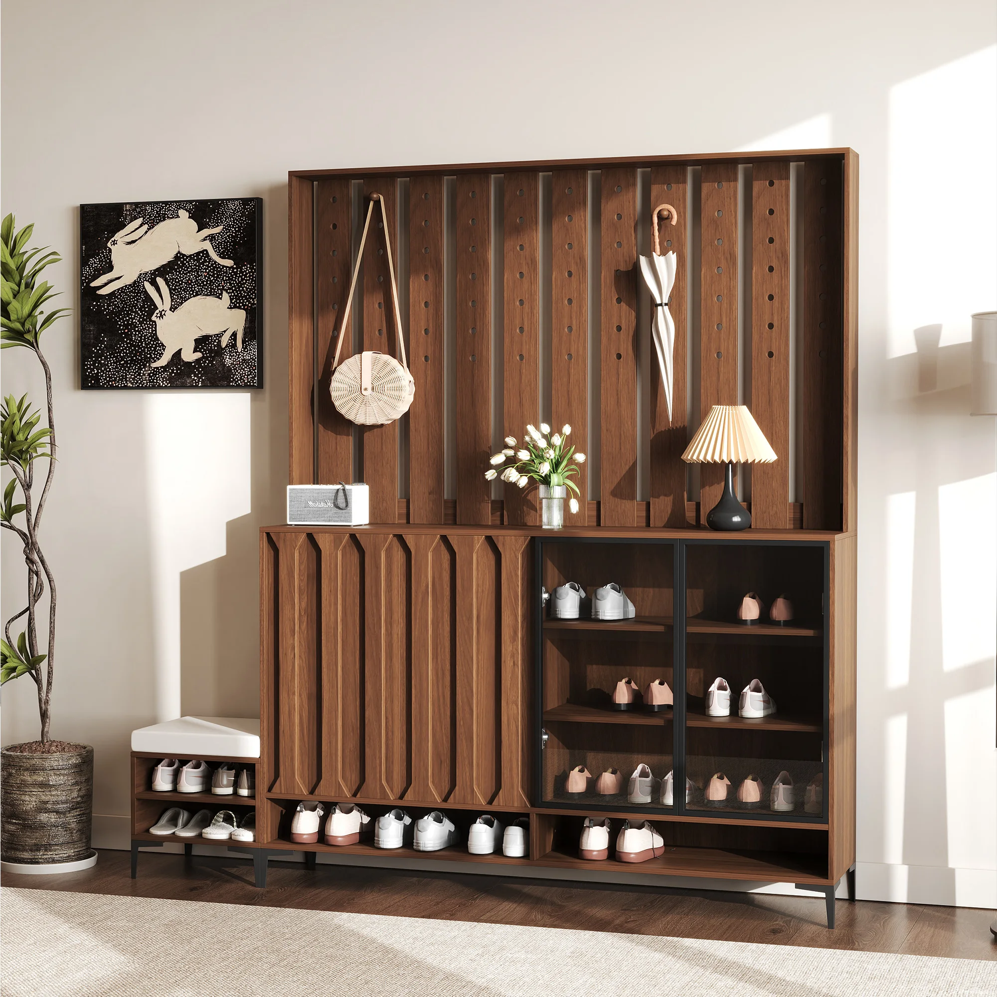 

Новый средневековый шкаф для обуви в китайском стиле, входной шкаф, встроенная бытовая дверь, 2025 год, новый популярный высококачественный дверной коридор