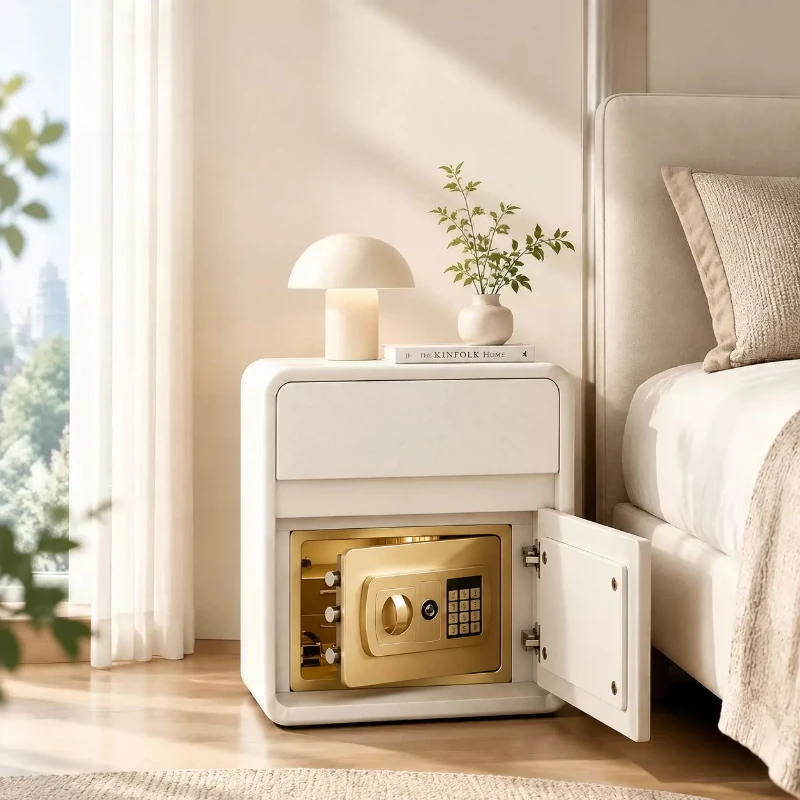Hotel Nordic Nightstands Coffee Cool Choice Fluted Bedside Tables Glossy Hidden Mesa De Cabeceira Mid Century Furniture