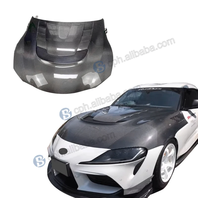 

BENSNEES Custom Car Decoration V S GR Style Carbon Fiber Hood for Toyota Supra A90 MK5 2021 2022 Engine Bonnet