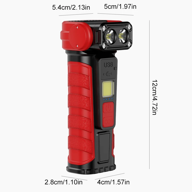 High Power Portable Flashlight Multifunctional Work Light with Clip Super Bright Pocket Torch Light LED Magnetic Mini Keychain