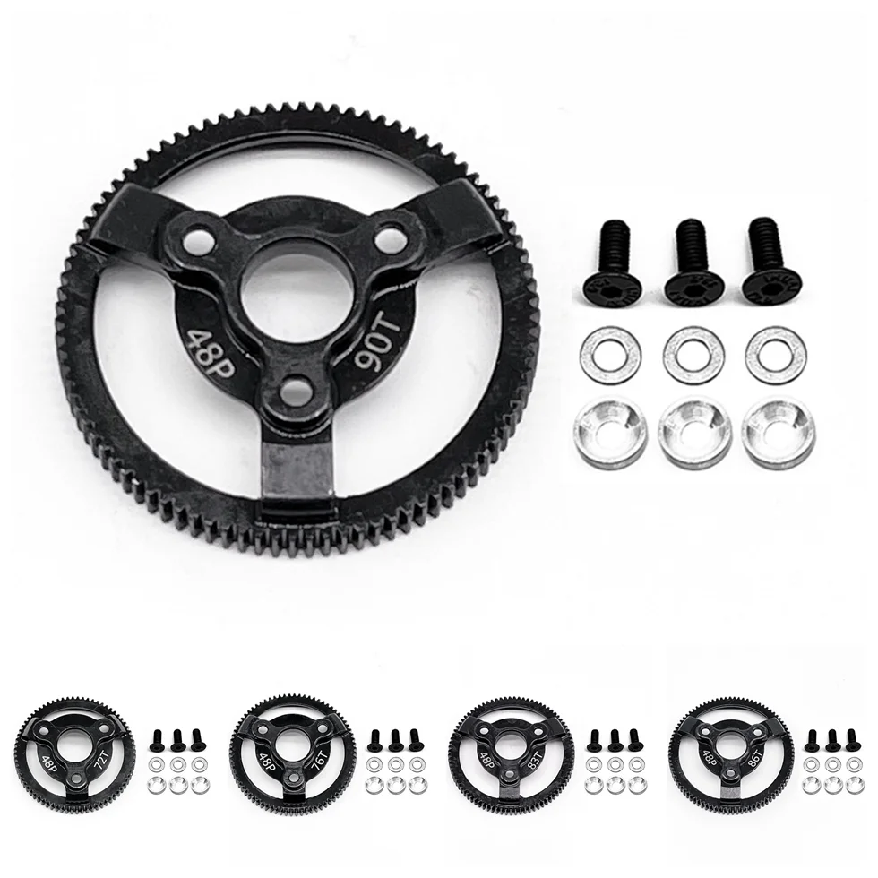 Gehärtetes Stahlzahnrad 48P Stirnrad 72T 76T 83T 86T 90T für Traxxas Slash 2WD VXL Bandit Rustler Stampede Drag Slash Upgrade-Teile – Detail 1