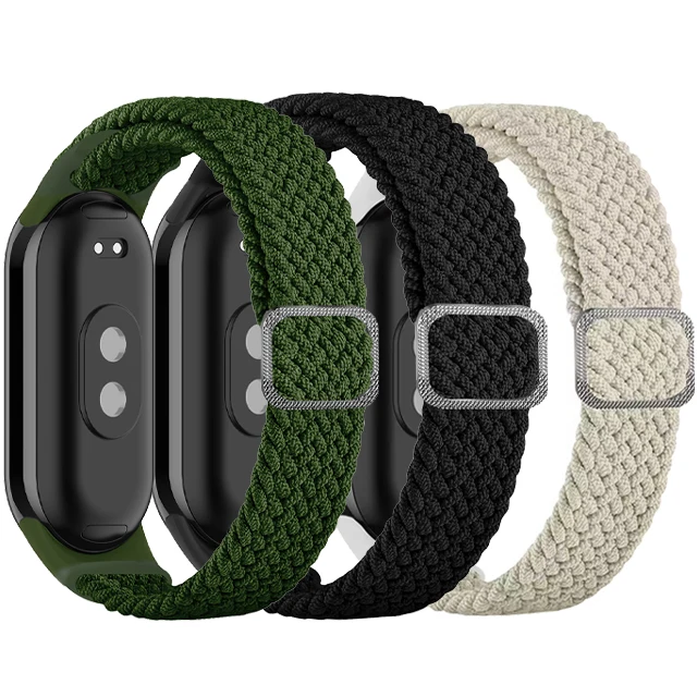 Geflochtenes Nylonarmband für Xiaomi Band 10/9/8 Sport Loop Ersatzarmband für Xiaomi Mi Band 10/Mi Band 9/Mi Band 8 Armband