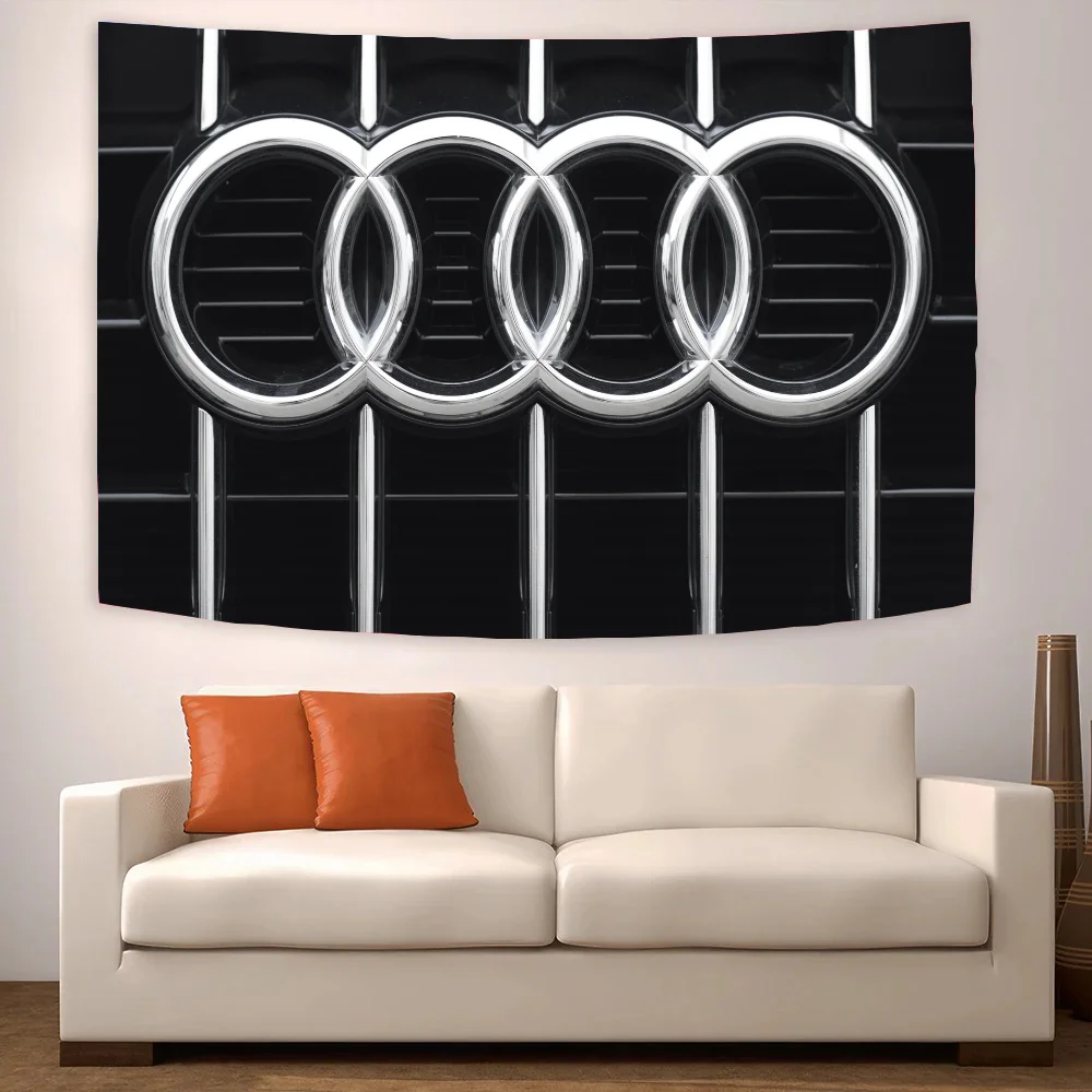 A-audi Logo Custom Flag to Hang Decorative Flags for Rooms Home Garden Flags and Banners Garage Decoration Outdoor Decorations