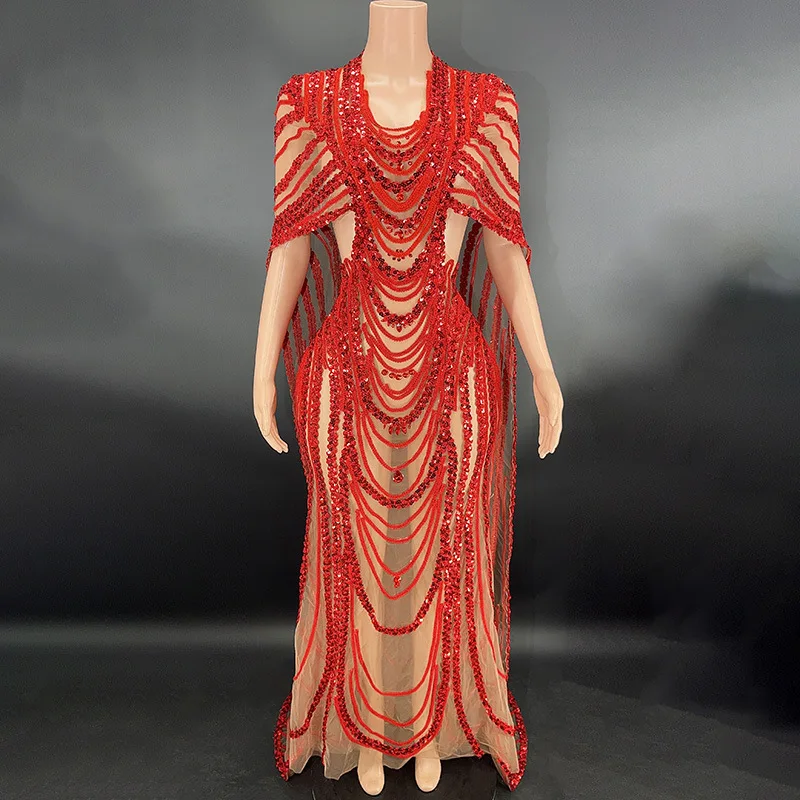 فستان سهرة نسائي مزين بالترتر الكريستالي للمسرح فستان طويل الدهون رداء نسائي أنيق Et Élégante Vestidos De Festas Para Casamento