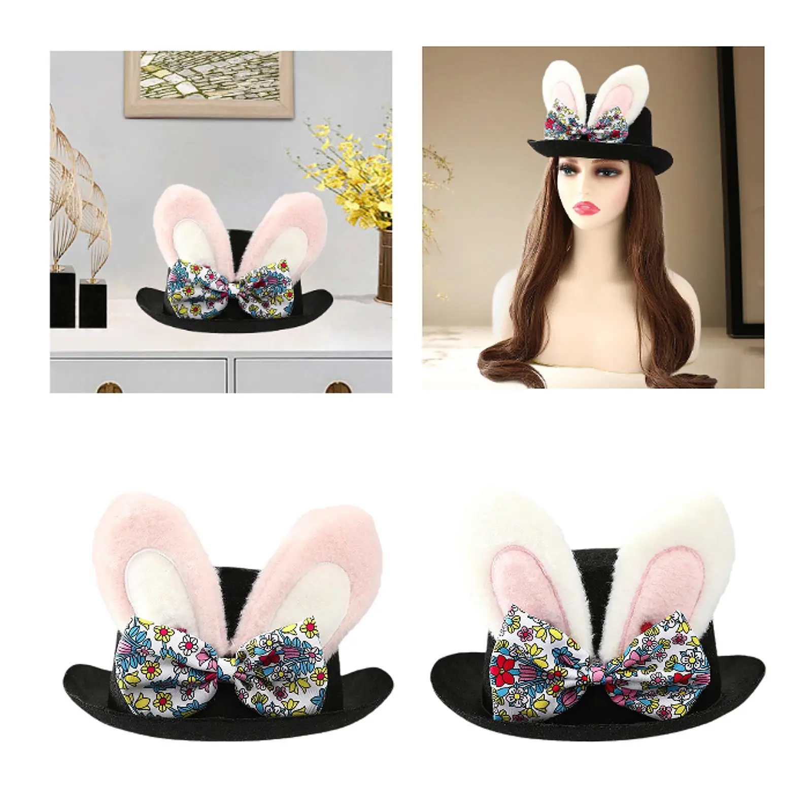 Easter Bunny Hat Headpiece Headdress Adults Headgear Rabbit Ear Hat for Party Favors Cosplay Stage Performance Holiday Carnival