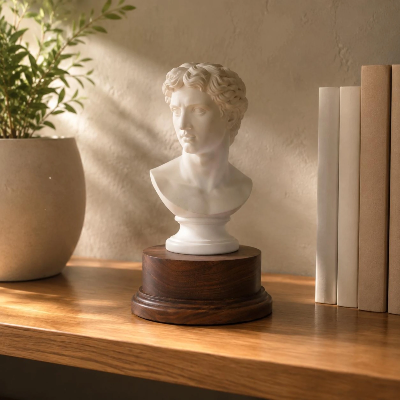 Bust Stand Customizable Figure Base Wooden Pedestal Stable Design Wooden Pedestal Stand Compact Size for Collector Cabinet