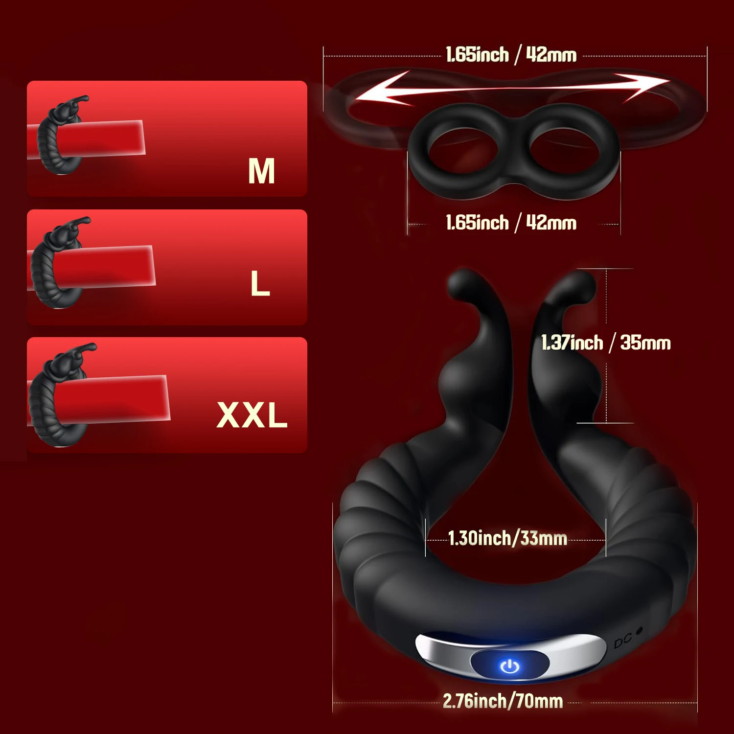 App-gesteuerter vibrierender Penisring aus Silikon, Penisring-Vibrator, 10  Vibrationsmuster mit Ringverschluss, Sexspielzeug für Erwachsene für Männer 