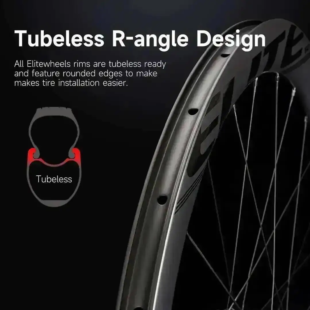 ELITEWHEELS EDGE Ultralight 1314g Road Disc Carbon Wheelset 40 45