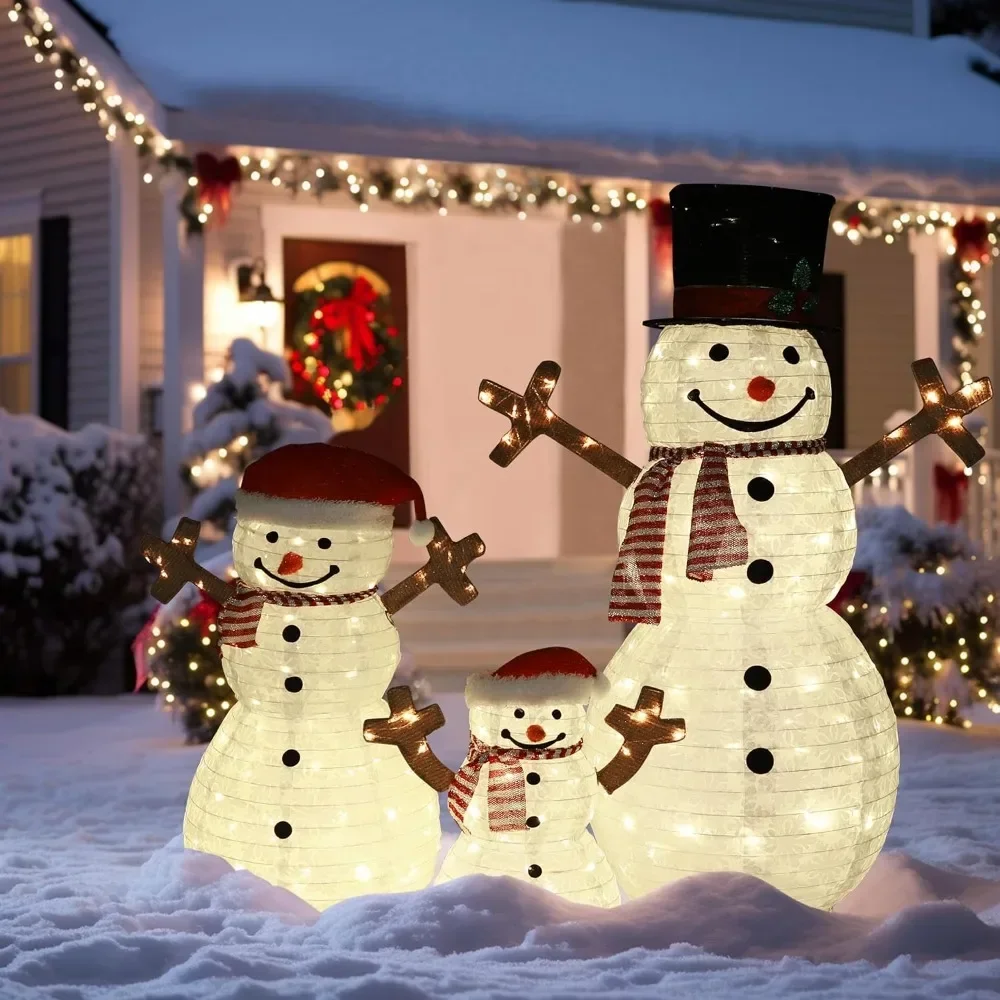 4-foot pop-up snowman home, pre-installed logo for outdoor Christmas decorations, with 270 LED lights