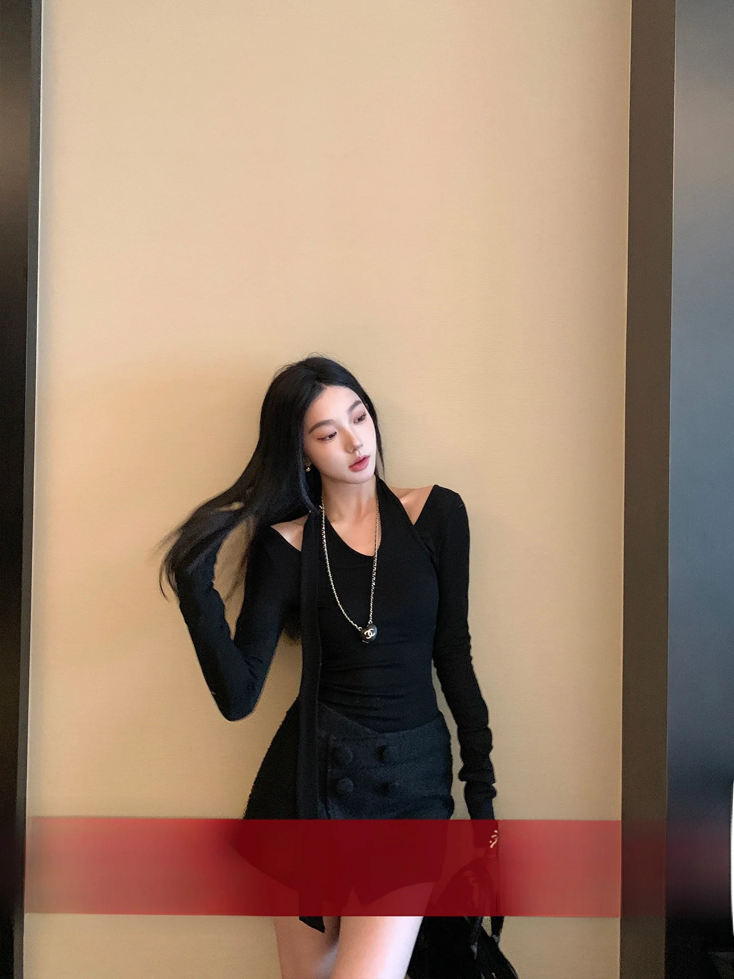 

Женская приталенная футболка Ouyang Decosition Sense с длинным рукавом из шерстяной смеси, базовый слой, винтажный стиль, для повседневной носки, утепленная