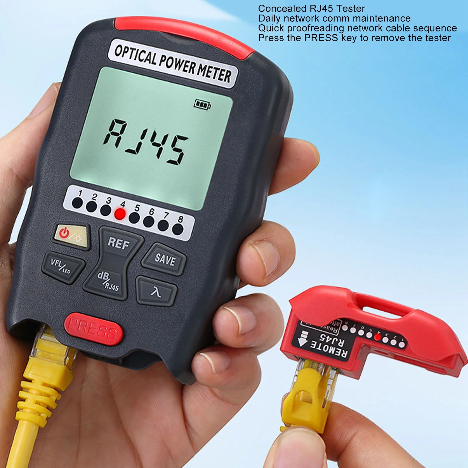 Optical Power Meter Lightweight 3 in 1 Optical  Power Meter Quick Response 850 To 1650nm Auto Shutdown for Maintenance