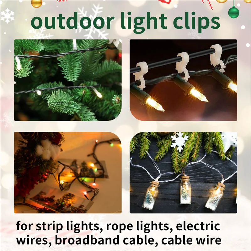 A59Z-Christmas Light Clips - Gutter Clips For Hanging Outdoor Lights - Gutter Clips For Outside Hanging String Lights