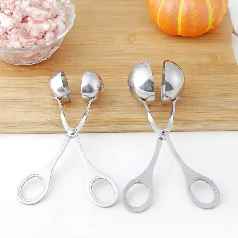 Kitchen Creative Stainless Steel Meatball Clip Scissor Kitchen Gadget Ice Cream Ball Clipper