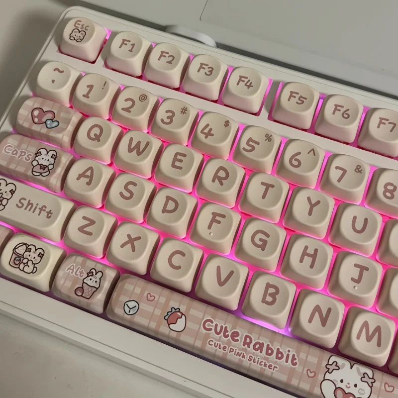 Snacks Bunny Theme Keycap 144keys Moa Cherry Profile Pbt Hot Sublimation Mechanical Keyboard Animation Peripheral Game Keycap