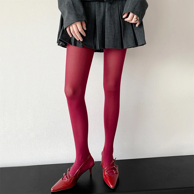 2026 Y2K Women Pantyhose Sexy Thin Velvet Translucent Elastic Tights Slim Ventilation Sheer Fashion Stockings 9 Colors