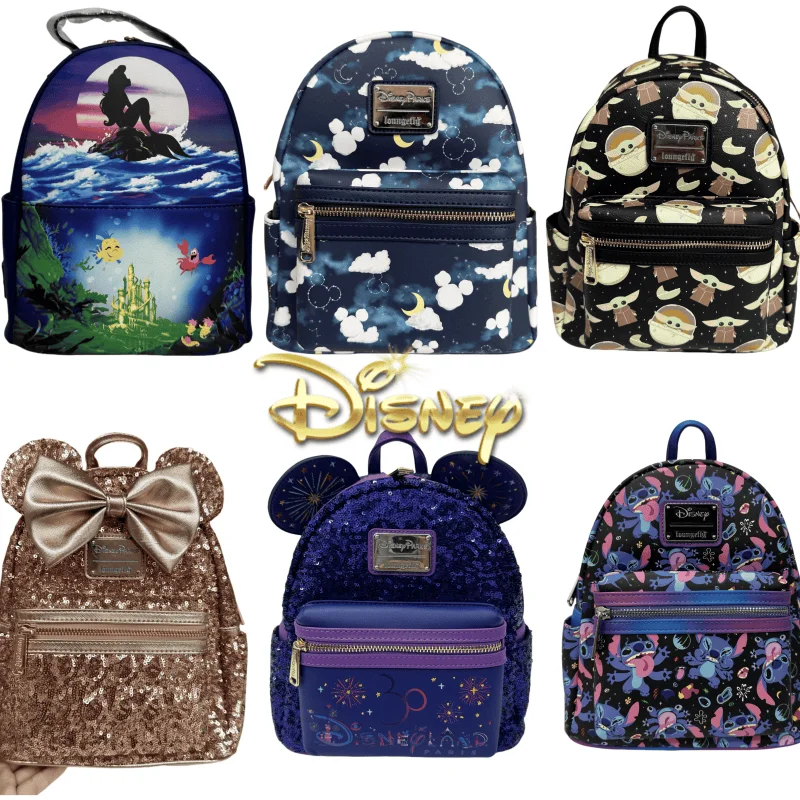 

Disney Character Peripherals Kawaii Stitch Mickey Mouse Cartoon Peripheral Backpack Girl Leisure Student Bag Toy Gift