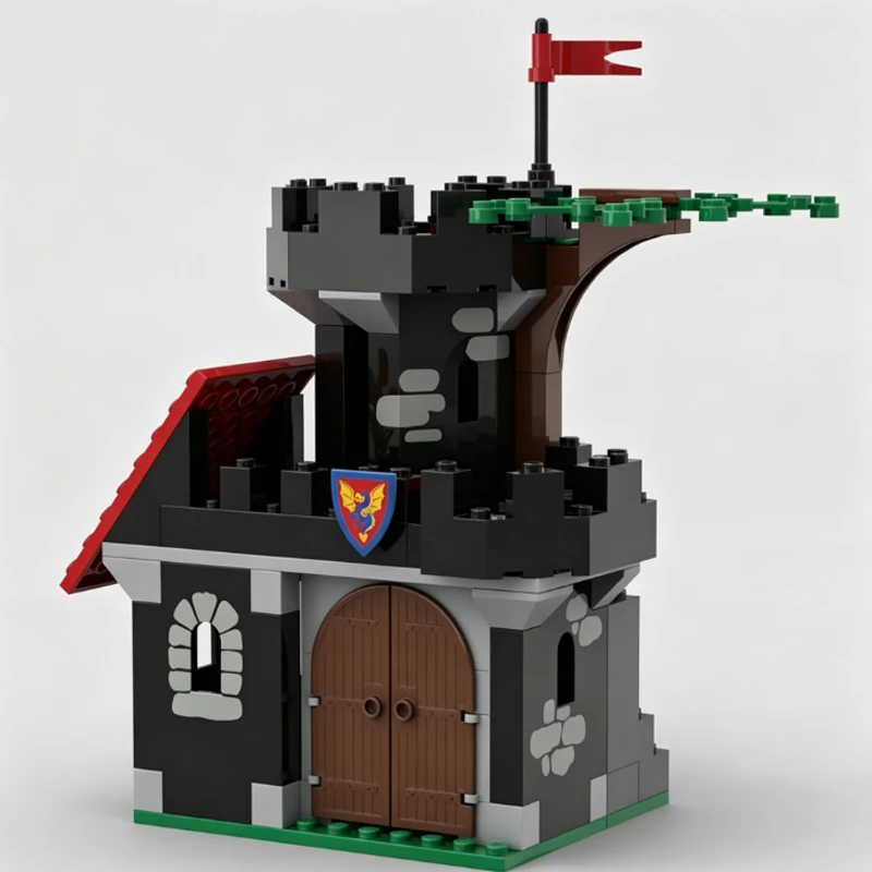 Medieval Castle Model MOC Building Bricks Castle Outpost Station Modular Technology Children Holiday Gifts Assemble Toys Suit