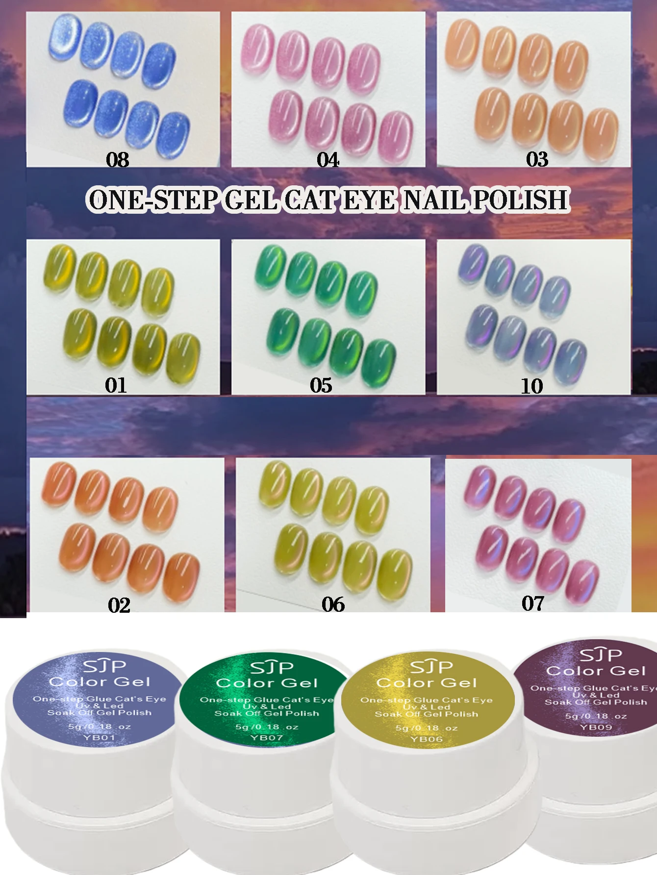 5G Fruit Cat Eye Esmalte de uñas en gel UV, gel de un solo paso, no se necesita capa base ni capa superior, perfecto regalo de Navidad para niñas.