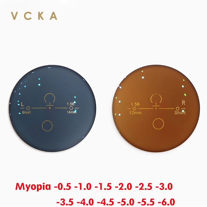 VCKA MR-8 Discoloration Progressive Multifocal Lenses Spectacles Prescription Custom Far + Near Myopia Hyperopia 1.56 1.61 1.67